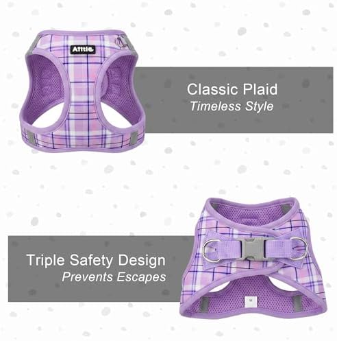 AIITLE Step in Dog Harness and Leash Set Plaid Adjustable - Image 6