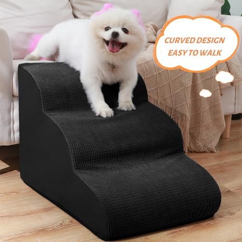Aodisman Dog Stairs for Small Dogs and Cats, 3-Step Pet Ramp for Couch - Image 2
