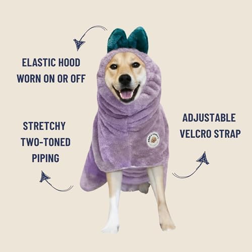 DERPYCHAPPY Dog Bathrobe for Small to Large Dogs, Microfiber - Image 4
