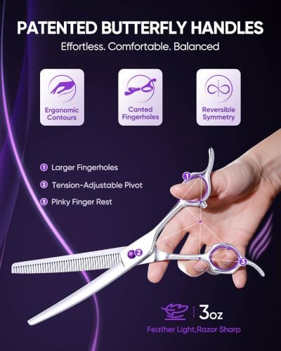 ULG 7.5 Inch Curved Thinning Shears - Image 3
