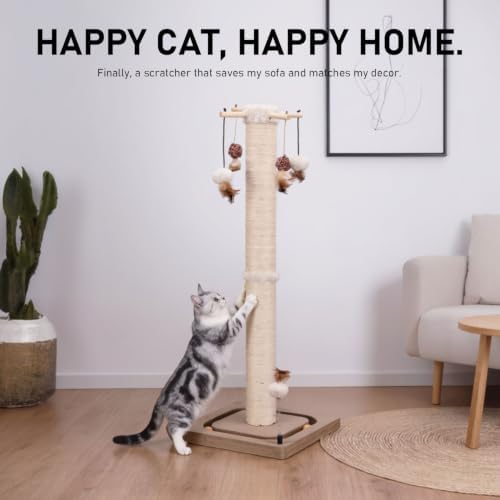 PEEKAB Cat Scratching Post for Indoor Adult Cats and Kittens, 33 Inches Tall - Image 7
