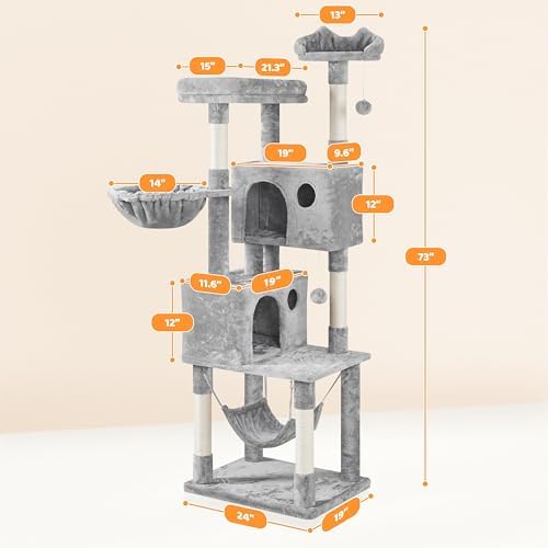 Yaheetech 73in Cat Stand, Large Cat Tree - Image 3