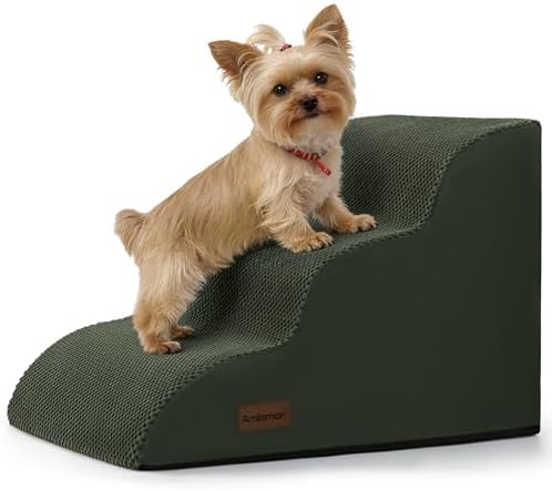 Aodisman Dog Stairs for Small Dogs, 3 Step Dog Ramp for Couch, Non-Slip Steps by AODISMAN