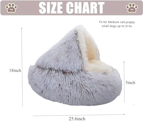 ZaneSun Calming Round Dog Beds &Cat Cave Bed - Image 2