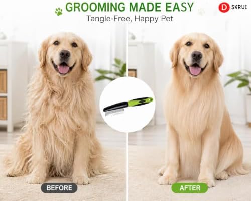 Dog Comb for Shedding & Dematting, Rotating Pins, 8.7 in - Image 5