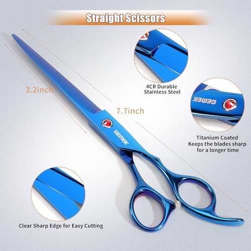 7.0in Titanium Dog Grooming Scissors Set - Image 4