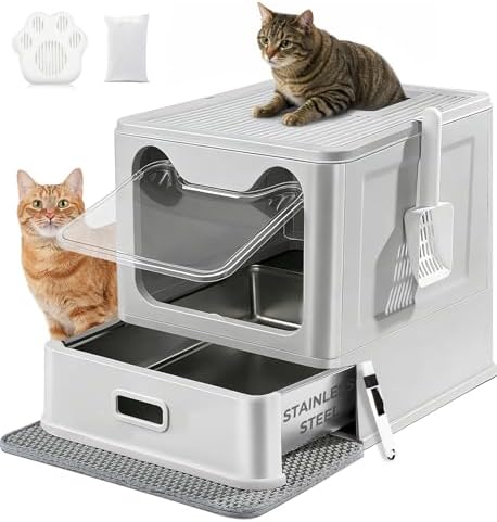 Stainless Steel Cat Litter Box by Home