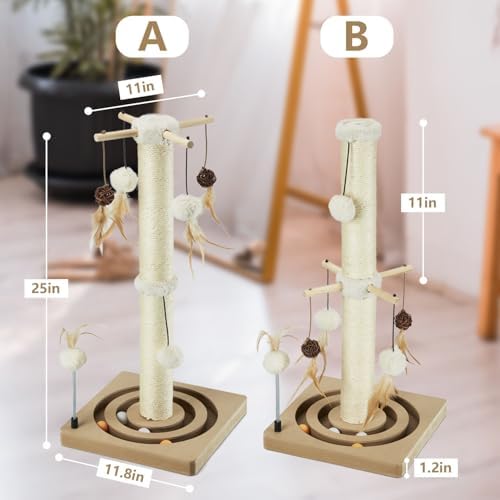 PEEKAB Cat Scratching Post Sisal Scratch Posts - Image 4