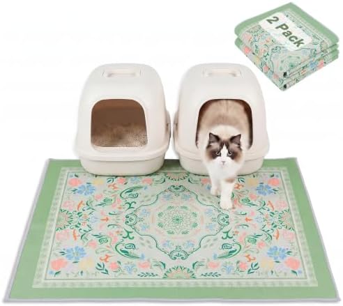 Bienbee Cat Litter Mat, 2 Pack 33" x 22" Machine Washable by Bienbee