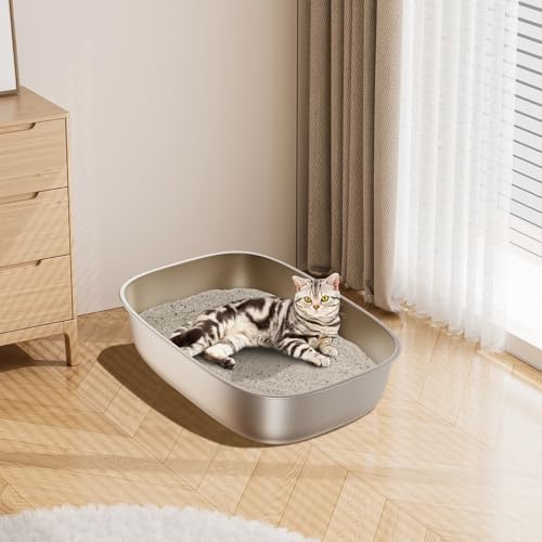 Stainless Steel Litter Box, Oval Metal Litter Box XL - Image 6
