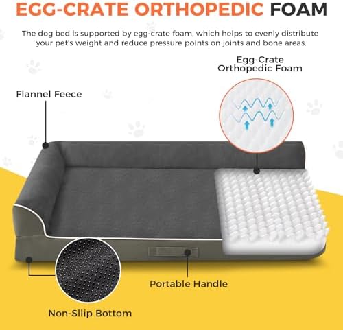 XL Orthopedic Dog Bed for Large Sized Dogs, Olive Green - Image 2