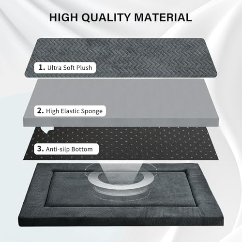 Dog Bed for Crate, Small Dog Crate Beds, Washable Pet Bed Mat Kennel Pad - Image 3