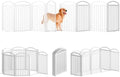SNUOWU 8 Panels Full Matel Freestanding Dog Gates by SNUOWU