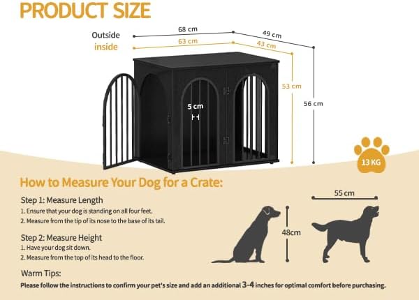 Hzuaneri 26.8'' Dog Crate Furniture, Dog Kennel Indoor - Image 2