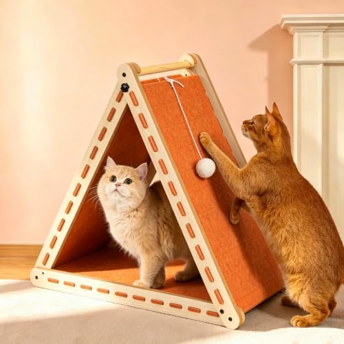 Felt Cat Scratcher for Indoor Cats, Foldable Triangle by NxwjoyPet