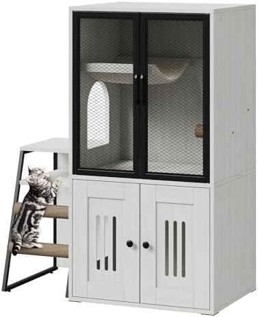 TrailBlaze Modern Double Cat Litter Box Enclosure Furniture – Hidden Storage - Image 7