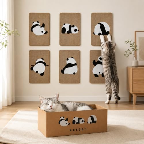 AUSCAT Cardboard Cat Wall Scratcher, 7 cat Scratching Boards by AUSCAT