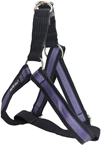 Dogs My Love Cotton Web Adjustable Dog Step-in Harness 4 Sizes Violet Patterns - Image 4