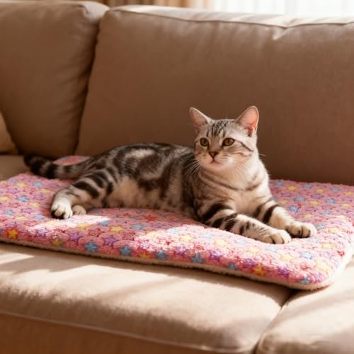 2 Pack Cat Blankets for Indoor Cats, Ultra Soft Reversible Mat, Fluffy Flannel - Image 3