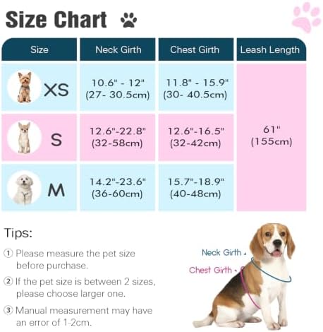 Pawaboo Small Dog Harness and Leash Set, Puppy Harness X-Frame Adjustable - Image 2