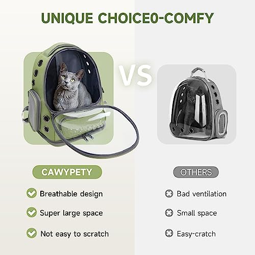 Cawypety Cat Backpack Carrier, Breathable Cat Carrier Large Space Bubble Pet - Image 2