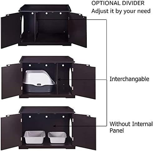 unipaws Cat Litter Box Enclosure Furniture, Hidden Litter Box Cover - Image 4