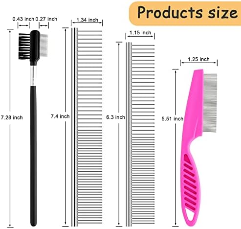 10 Pack Flea Comb for Dogs Cats, Stainless Steel Grooming Combs - Image 2