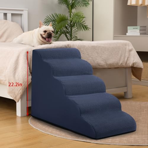 Aodisman Dog Stairs for High Bed, 5-Step Pet Ramp for Small Dogs and Cats - Image 6
