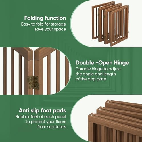 Dog Gates for Doorways, Freestanding Dog Gate Indoor, Foldable Pet Gates for - Image 3