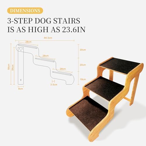 Extra Wide Dog Stairs for Large Dogs, Supports Up to 160 LB - Image 2