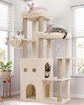 Heybly Cat Tree, 59.4" Secure Anti-Tip Cat Tower by HEYBLY