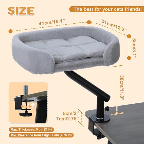 PAWZ Road Cat Desk Bed 360°Rotating Supports to 50 Lbs Cozy Nest - Image 2