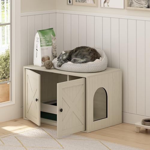 Furinno PELI Farmhouse Style Cat Litter Box Enclosure - Image 3
