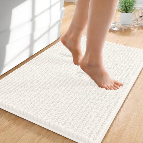 OLANLY Thick Chenille Small Bathroom Rugs 24x16, Absorbent Bath Mat by OLANLY