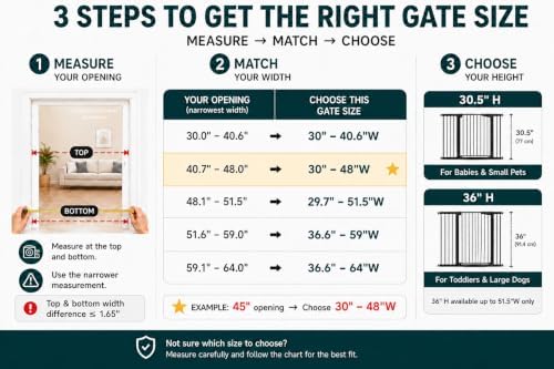 Cumbor 30-48 in Baby Gate for Stairs, Auto Close Dog Gate Indoor - Image 3