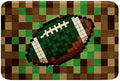 American Football Bathroom Rug, Pixelated Geometric Grid Non Slip Bath Mat by Manfei