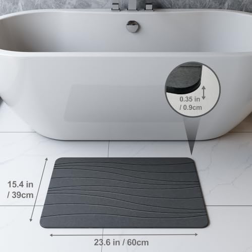 Fast Drying Stone Bath Mats for Bathroom, Non-Slip Diatomaceous Earth Bath Mat - Image 2