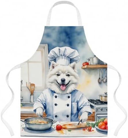 Caroline's Treasures American Eskimo The Chef Apron Cooking Kitchen Server by CarolinesTreasures