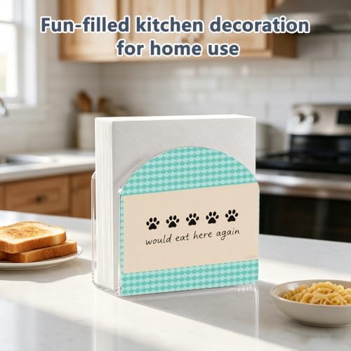 Dog Paw Review Quote Acrylic Napkin Holder - Image 3