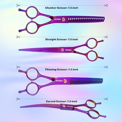 Dog Grooming Scissors Kit, Professional 6 in 1 Pet Scissors Sharp Shears Set - Image 6