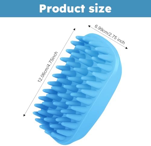 Dog Bath Brush, Pet Silicone Shampoo Brush, Rubber Shower Wash Curry Brush - Image 2