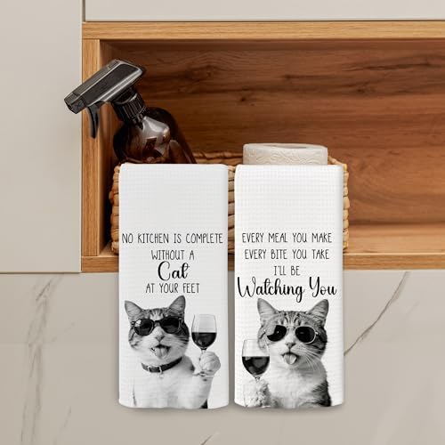 Cat Kitchen Towels Decor Set of 2 - Image 3