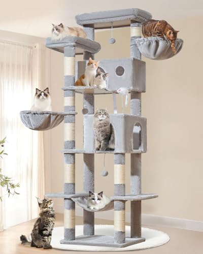 Taoqimiao 76in Cat Tree, Tall Sturdy Cat Tower by Taoqimiao