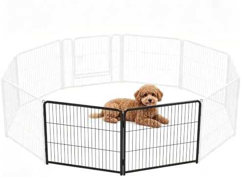 DUMOS Dog Playpen 2 Panels 24 Inch Indoor Outdoor Metal Pet Fence by DumosLifestyle