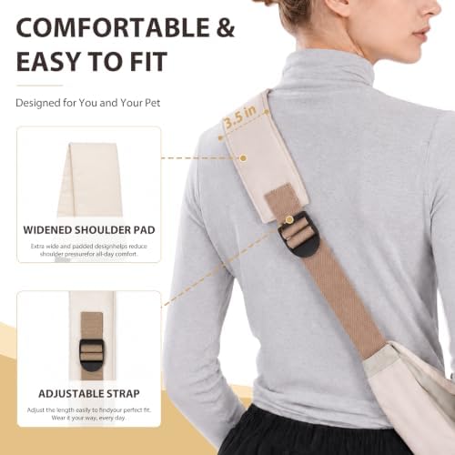 Dog Sling Carrier for Small Dogs and Cats Up to 15 lbs, Hands Free Pet Carrier - Image 6