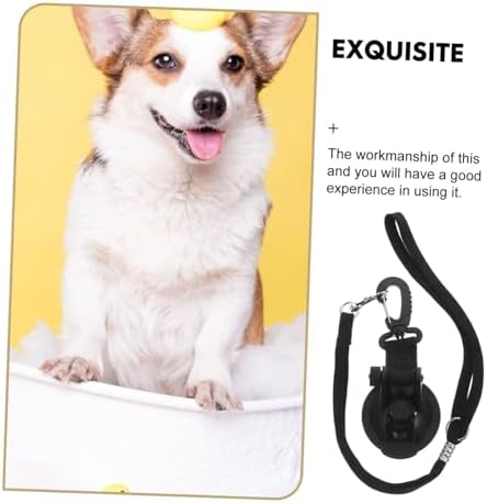 Dog Bath Tether with Suction Cup Adjustable Nylon Black - Image 6