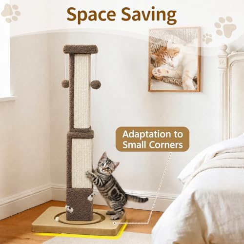 33.8" Tall Sisal Vertical Cat Scratching Post - Image 4