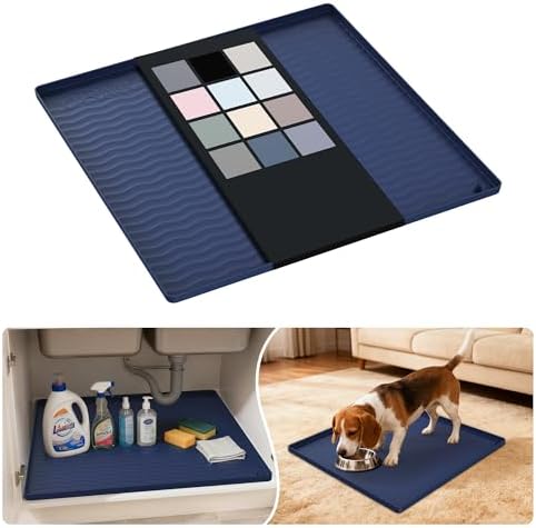 URMONA Waterproof Silicone Under Sink Mat, 19 x 19 in, Flexible Shelf Liner by URMONA