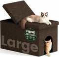 3-in-1 Cat Litter Box Enclosure Furniture, Cat Ottoman Bench by MZNZ