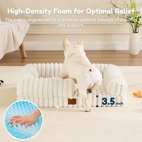 ChiXnuggle Faux Fur Orthopedic Dog Bolster Bed, Waterproof Washable Cover - Image 3